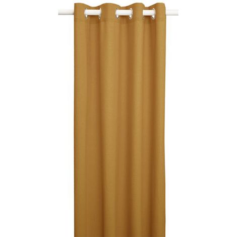 Rideau à illets 135x250 cm en coton moutarde - SIMPLY