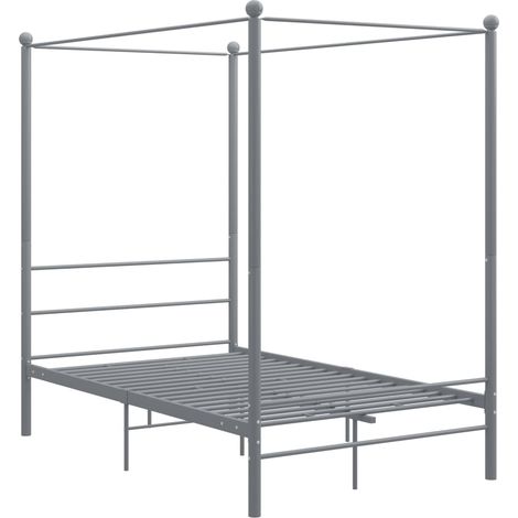 Himmelbett Grau Metall 140x200 cm vidaXL
