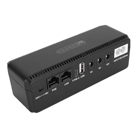 Batterie de Secours UPS Alimentation sans Interruption 10 400 MAh avec Ports POE 15 V 24 V et Sorties USB 5 V 9 V 12 V Mini Alimentation de Batterie de Secours UPS pour Routeur (1/5)