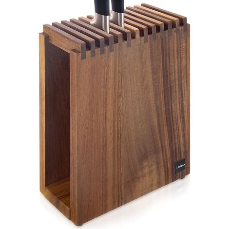 Soporte de madera para cuchillos con compartimentos (1/5)