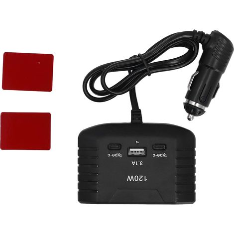 Jeffergarden Chargeur de voiture 120 W, adaptateur secteur multiport USB Type C pour une charge pratique
