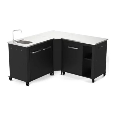 AUTRES Cuisine extérieure modulable avec évier 90 cm et angle - module 90 cm - plan inox
