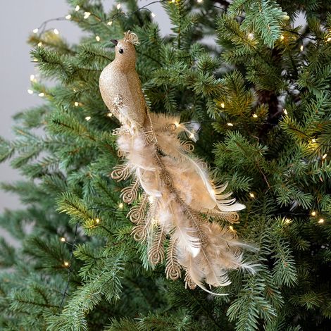 Ornement De Paon - Décoration De Noël Réaliste Pour Arbre De Noël - 35 X 14 X 8 5 Cm - 1 Pièce (1/5)