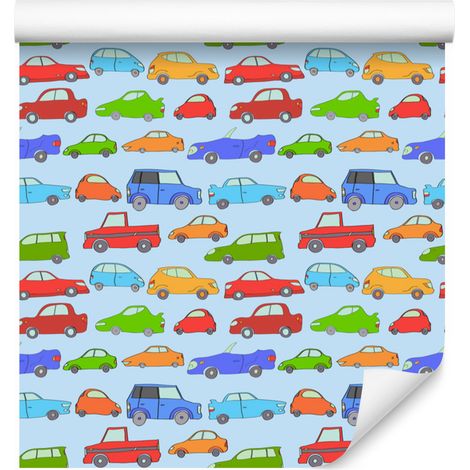 Papier peint voitures colorées pour salon et chambre 50x1000 cm (1/5)