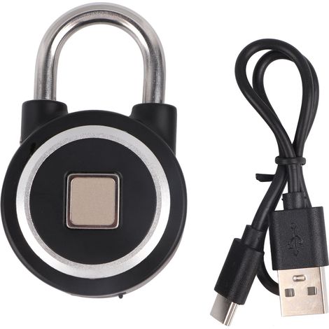 Cadenas à empreintes digitales, Bluetooth, contrôle par application, étanche IP65, serrure électronique de sécurité pour casier, tiroir, bureau, salle de sport, noir