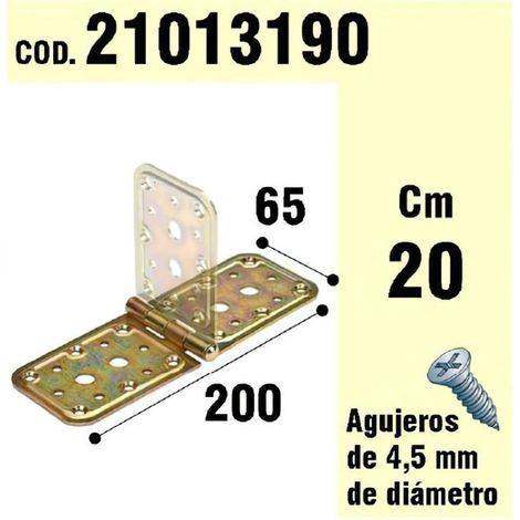 WOLFPACK LINEA PROFESIONAL soporte para madera bisagra bicromatado 65 x 200 mm.