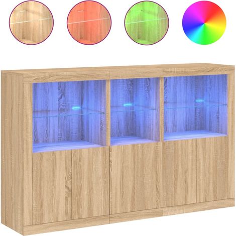 Maison Exclusive - Credenza con Luci LED Rovere Sonoma 162x37x100 cm