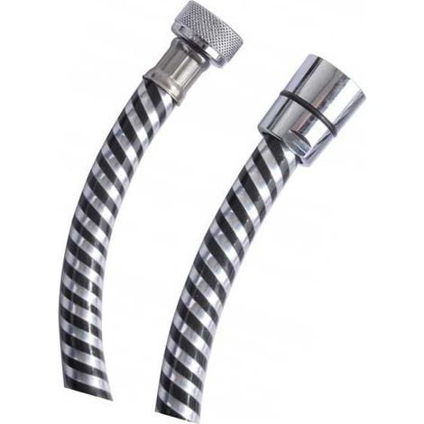 Flexible de ducha de PVC plateado negro/cromo 200