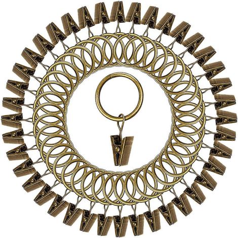 Set mit 40 Vintage-Gardinenclips, robuste dekorative Gardinenringe aus Edelstahl mit Clip. (1/5)