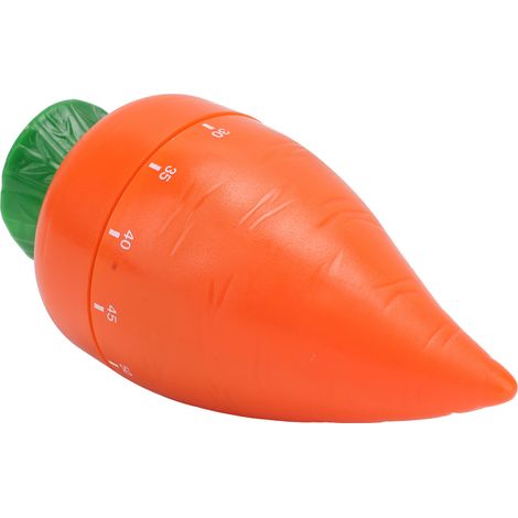Minuteur de cuisine en forme de carotte, minuteur mécanique pour la cuisine, la lecture et les exercices. (1/5)