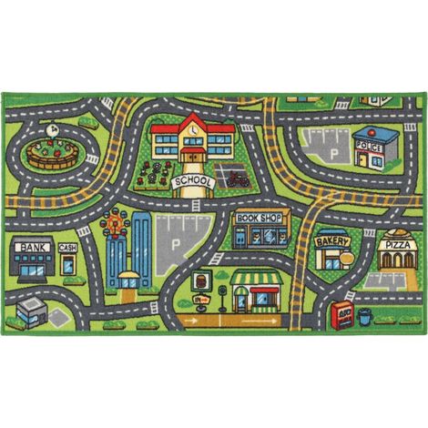 tappeto "play town" verde, 190x133 cm
