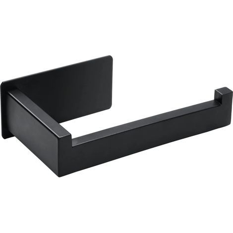 Toilettenpapierhalter, kein Bohren erforderlich, Toilettenpapierrollenhalter aus Edelstahl für Bad und Küche (Schwarz) (1/4)