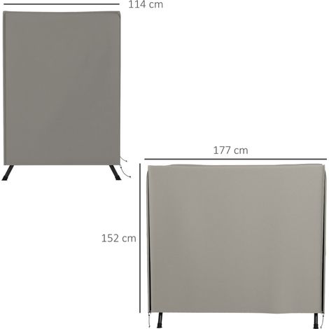 Housse pour balancelle de jardin, housse de protection imperméable avec protection solaire, tissu Oxford, gris, 177 x 114 x 152 cm (1/5)