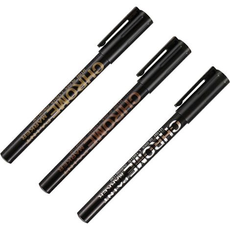 Lot de 3 stylos marqueurs chromés pour miroirs, peinture imperméable pour réparation de pierres, céramiques, verres et métaux (1/5)