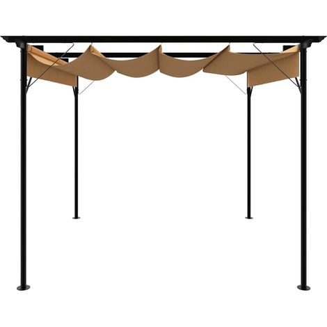 Maison Exclusive - Pergola avec toit rétractable taupe 3x3 m acier 180 g/m² (1/5)