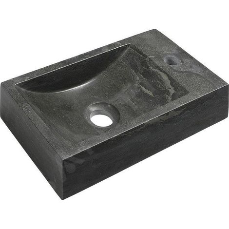 Sapho Blok - Lave-mains 400x220 mm, avec 1 trou à droite, sans trop-plein, anthracite 2401-28 (1/5)