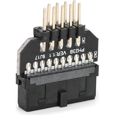 Adaptateur de carte mère avec connecteur de prise de panneau avant, boîtier en plastique, USB 3.0 19 broches vers USB 2.0 9 broches (PH23B) (1/5)
