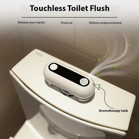 Chasse d'eau sans contact et rechargeable avec détecteur de mouvement, pour maisons, restaurants et hôtels. Bouton de chasse d'eau sans contact. Économie d'eau. Résistance à l'eau IPX5. (1/5)