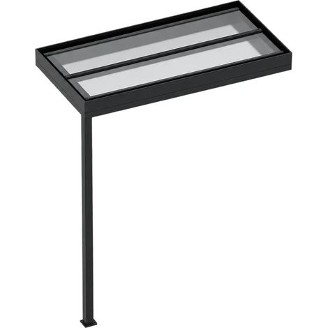 Auvent de porte en aluminium avec un poteau - gris anthracite - L160 x l90 x H238cm - NORADO (1/3)