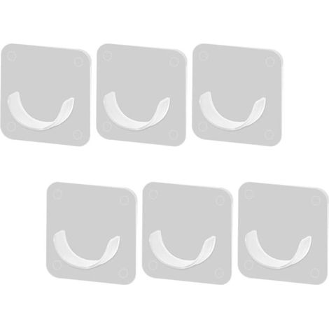 Supports de tringle à rideaux adhésifs UKCOCO sans perçage, lot de 6, pour salle de bain et maison (1/5)
