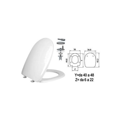 SEDILE WC IN TERMOINDURENTE AQUA CERNIERE INOX H341 coprivaso copriwater SANIPLAST