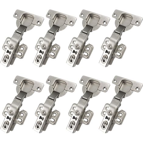 95 Degré Plein Recouvrante 40mm Soft Close Fortes Charnieres avec Amortisseur Hydraulique pour Porte Lourd et Épaisse Fermeture Automatique Charnière pour Armoires de Porte Cuisine Lot de 8 (1/5)
