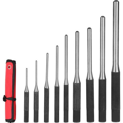 Ensemble de 9 poinçons à goupille, Ensemble d'outils Ensemble de 9 poinçons à goupille avec Burin de Rangement pour la réparation de Montres de Voiture avec des Tailles de 1/16 à 5/16 (1/5)