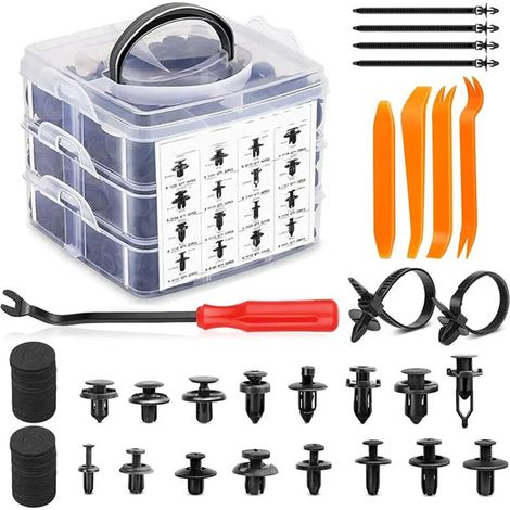 723-teiliges Auto-Befestigungs-Clips, Auto-Demontage-Werkzeug-Set, Befestigungs-Clips für Türverkleidung, Stoßstange, Zierleisten (1/5)