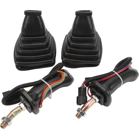 Poignées de Joystick de pelle à 3 boutons, 2 pièces, avec couvercle anti-poussière de remplacement pour Doosan DH DX150 215 225 300 370-9C (1/4)