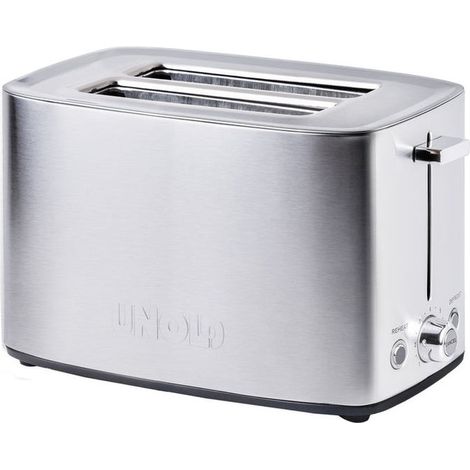 Unold 38216 Thommy Tostapane 2 fette 850 W Acciaio inox fessura extra large vassoio briciole rimovibile colore Acciaio inox