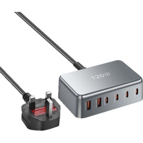 Chargeur GaN 120 W, chargeur rapide multifonctionnel de bureau haute puissance PD 120 W, charge rapide multiport 4C2A(N169) (1/5)