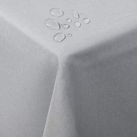 Nappe de Table WOLTU, Aspect Lin, Décoration de Table Imperméable, 130 x 220 cm, Gris Clair (1/4)
