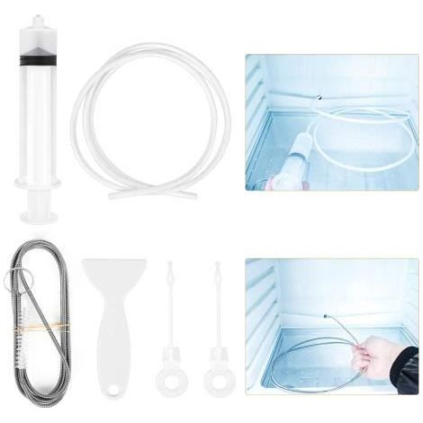 Kit de Nettoyage Réfrigérateur avec Brosse Flexible, Drague et Tube PVC Transparent (1/4)