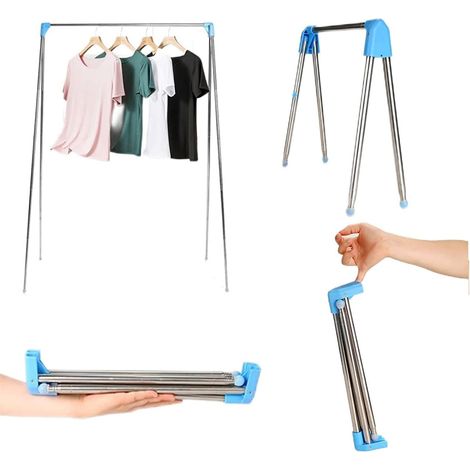 étendoir à linge portable, pliable et rétractable, idéal pour les voyages, le camping, le caravaning et la danse. (1/5)