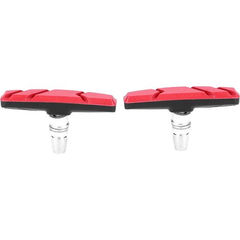 1 Paire de Patins de Frein pour Vélo de Montagne, Blocs en Caoutchouc Rouge (1/5)