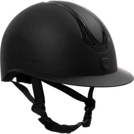 61-63 cm, Nero e oro rosa: Cap per equitazione da donna modello Azael con visiera larga e regolazione tramite rotella (1/5)