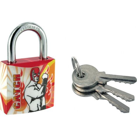 Lucchetto Palestra Sport Wrestling, acciaio, interno, arco in acciaio, 30mm, 3 chiavi - THIRARD