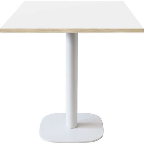 Table 70 x 70 cm - modèle Round pied blanc blanc chants bois