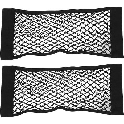 2PCS Car Trunk Storage Net Black Double Layer Storage Net Mesh Bag Mobile Phone Purse Keys Small Things 60 X 24cm (1/5)
