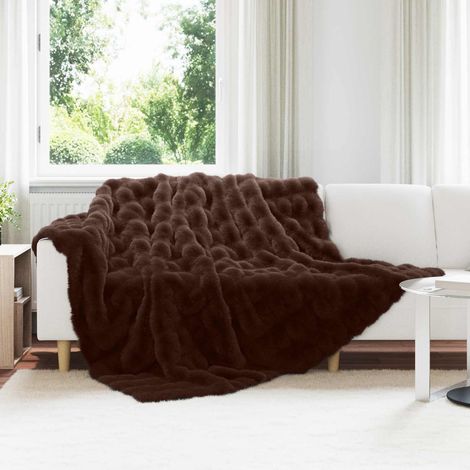 Rutschfeste Decke aus Kunstkaninchenfell Olite Kamel Polyester