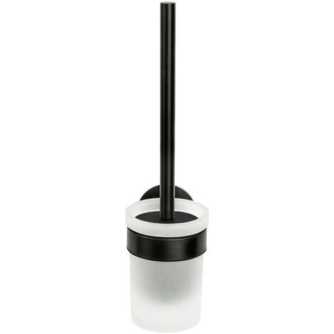 Ensemble de toilette design Meleto noir brossé pour nettoyage élégant salle de bain (1/4)