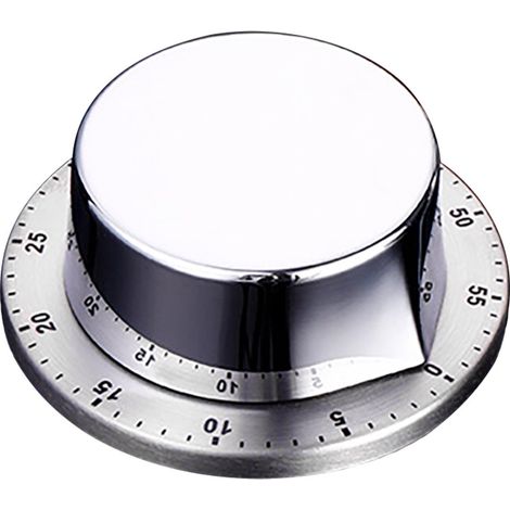 Minuterie Cuisine Mécanique - Acier Inoxydable - Aimantée - Plage 1 à 60 Min - Pour Four Réfrigérateur Micro-ondes - 1 Pièce