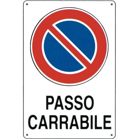 Cartello segnaletico targa tabella pvc plastica passo carrabile 20x30