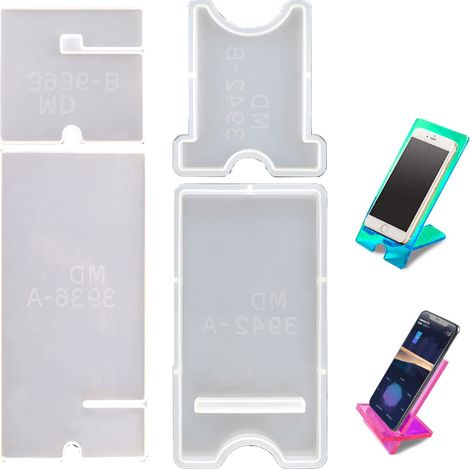 Lot de 2 moules en résine pour supports de téléphone portable, moules de moulage en résine pour supports de téléphone DIY