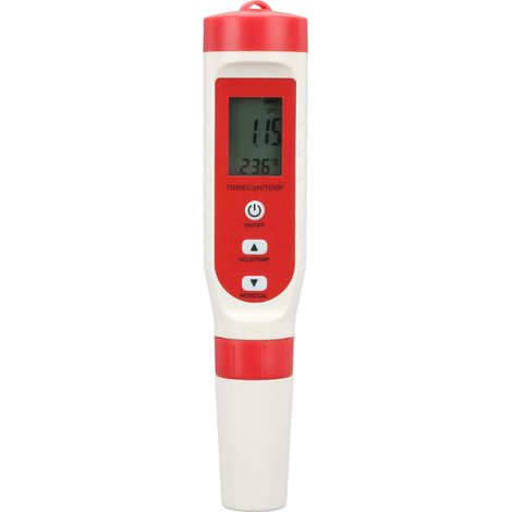 Stylo testeur d'eau numérique 4 en 1 : pH, TDS, EC, température, étanche IP65, avec écran LCD HD. (1/5)