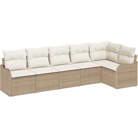 Maison Exclusive - Gartensofa-set Beige Poly-Rattan