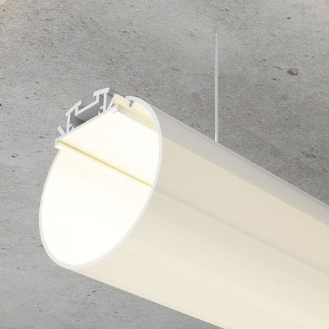 IluminaShop - Perfil de Aluminio Redondo Dylan XI 2 metros – Opcional Colgante