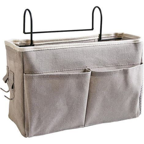 (Gris foncé) Organisateur de Chevet Suspendu Panier de Rangement Suspendu Poche de Lit Organisateur Sacs de Chevet Sac de Rangement Suspendu (1/5)
