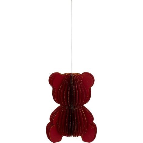Soggetto orso di carta h.12cm rosso - Atmosphera créateur d'intérieur (1/3)