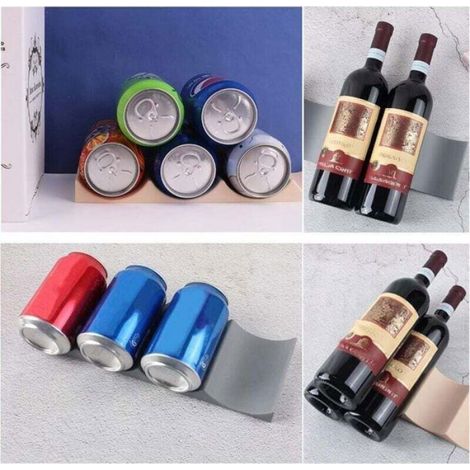Casier à vin en plastique - - Antidérapant - Empilable - 2 pièces - 29,3x9,8x2,3 cm - Gris - Kaki - PP alimentaire (1/4)